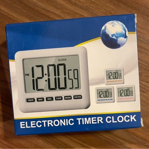 12/24 Hour Magnetic Kitchen Timer Digital Clock with Alarm, Large Screen Alarm a - Picture 7 of 7